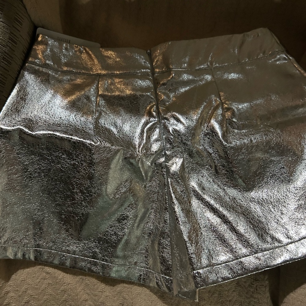 SHEIN High Waist Silver Women's Shorts